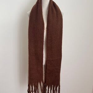 Cozy Brown Fringe Scarf